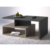 Seguin Wooden Coffee Table With Undershelf In Congo Anthracite