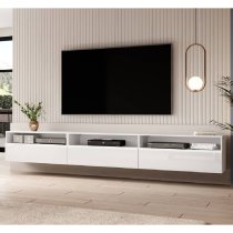 Batavia High Gloss TV Stand With 4 Flip Doors In White Matt