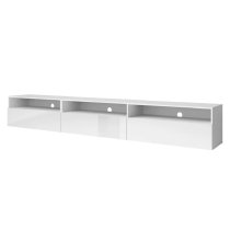 Batavia High Gloss TV Stand With 4 Flip Doors In White Matt