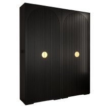 Madrid Wooden Wardrobe With 4 Doors In Black