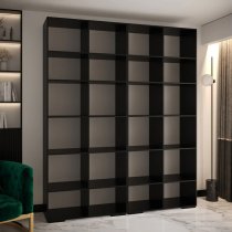 Madrid Wooden Wardrobe With 4 Doors In Black