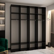 Madrid Wooden Wardrobe With 4 Doors In Black