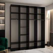 Madrid Wooden Wardrobe With 4 Doors In Black