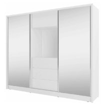 Telluride Mirrored Wardrobe With 2 Sliding Doors In White