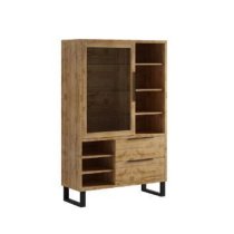 Hamburg Wooden Display Cabinet With 1 Door In Wotan Oak