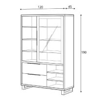 Hamburg Wooden Display Cabinet With 1 Door In Wotan Oak