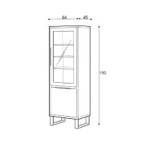 Hamburg Wooden Display Cabinet With 2 Doors In Wotan Oak