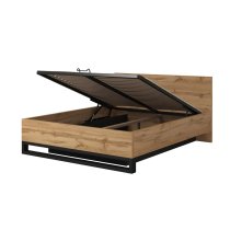 Hamburg Wooden Storage Ottoman King Size Bed In Wotan Oak