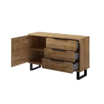 Hamburg Wooden Sideboard With 1 Door 3 Drawers In Wotan Oak