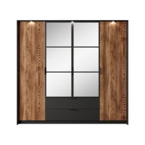 Madrid Wooden Wardrobe With 4 Doors In Chestnut Oak