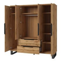 Hamburg Wooden Wardrobe With 4 Doors In Wotan Oak