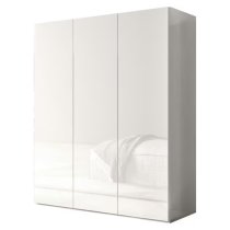 Salta High Gloss Shoe Storage Cabinet With 3 Doors In White