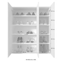 Salta High Gloss Shoe Storage Cabinet With 3 Doors In White