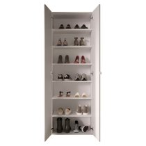 Salta Tall High Gloss Shoe Storage Cabinet 2 Doors In White