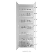 Salta Tall High Gloss Shoe Storage Cabinet 2 Doors In White