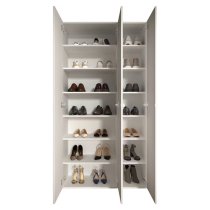 Salta Tall High Gloss Shoe Storage Cabinet 3 Doors In White