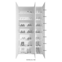 Salta Tall High Gloss Shoe Storage Cabinet 3 Doors In White