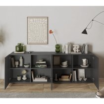 Sassari Wooden Sideboard With 4 Doors In Anthracite