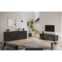 Sassari Wooden Sideboard With 4 Doors In Anthracite