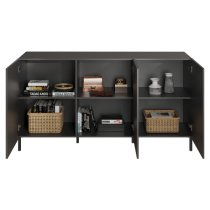 Sassari Wooden Sideboard With 3 Doors In Anthracite