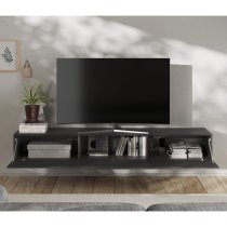 Sassari Wide Wooden TV Stand With 1 Door In Anthracite