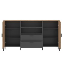 Arthur Wooden Sideboard With 2 Doors 2 Shelves In Grey Oak