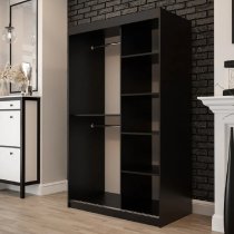 Topeka Wooden 120cm Wardrobe With 2 Sliding Doors In Dark Oak