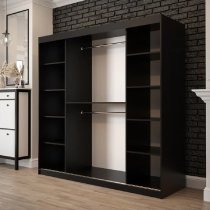 Topeka 2 Mirrored 200cm Wardrobe With 2 Sliding Doors In Dark Oak