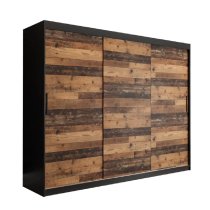 Topeka Wooden Wardrobe With 3 Sliding Doors In Dark Oak