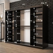 Topeka Wooden Wardrobe With 3 Sliding Doors In Dark Oak