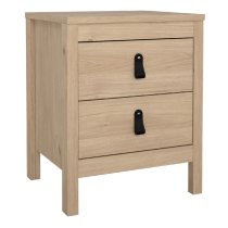 Bellevue Wooden Bedside Cabinet With 2 Drawers In Oak