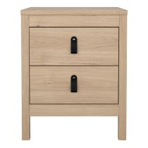 Bellevue Wooden Bedside Cabinet With 2 Drawers In Oak