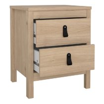 Bellevue Wooden Bedside Cabinet With 2 Drawers In Oak