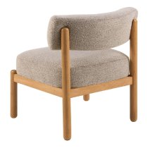 Bolivia Fabric Lounge Chair With Wooden Legs In Beige And Oak