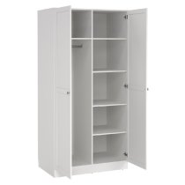 Bensalem Wooden Wardrobe With 2 Doors In White