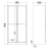 Bensalem Wooden Wardrobe With 2 Doors In White