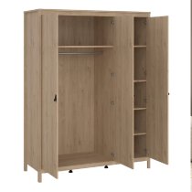 Bellevue Wooden Wardrobe With 3 Doors In Oak