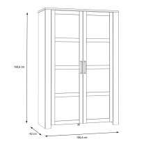 Bemidji LED Wooden Display Cabinet With 2 Doors In Grey And Oak