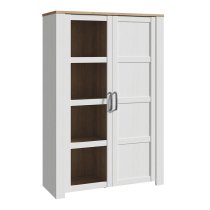 Bemidji LED Wooden Display Cabinet With 2 Doors In White And Oak