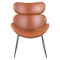 Camrose Leather Lounge Chair in Brown