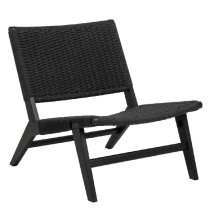 Campbell Wooden Lounge Chair in Black