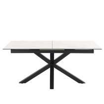 Hebron Ceramic Small Extending Dining Table In White