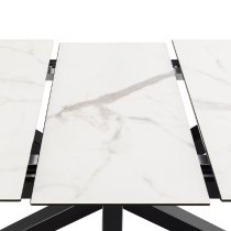 Hebron Ceramic Small Extending Dining Table In White