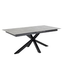 Hebron Ceramic Large Extending Dining Table In Grey