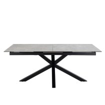 Hebron Ceramic Large Extending Dining Table In Grey