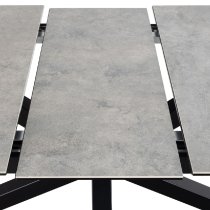 Hebron Ceramic Large Extending Dining Table In Grey