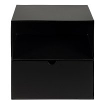 Indio Wooden Bedside Cabinet With 1 Drawer In Matt Black