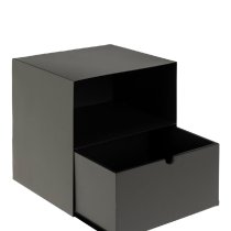 Indio Wooden Bedside Cabinet With 1 Drawer In Matt Black