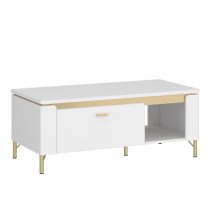 Laughlin LED High Gloss Coffee Table With 1 Door In White