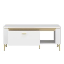 Laughlin LED High Gloss Coffee Table With 1 Door In White